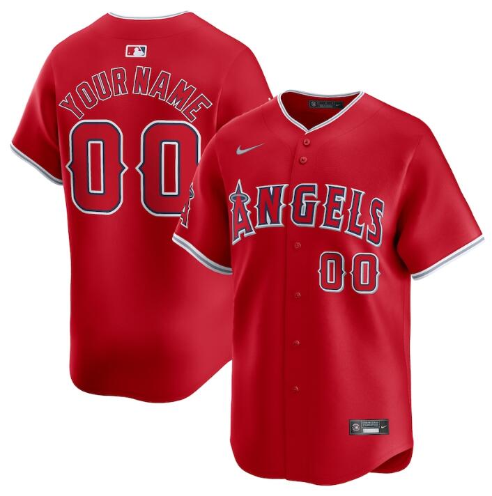 Men's Los Angeles Angels Customized Red 2024 Alternate Limited Stitched Baseball Jersey