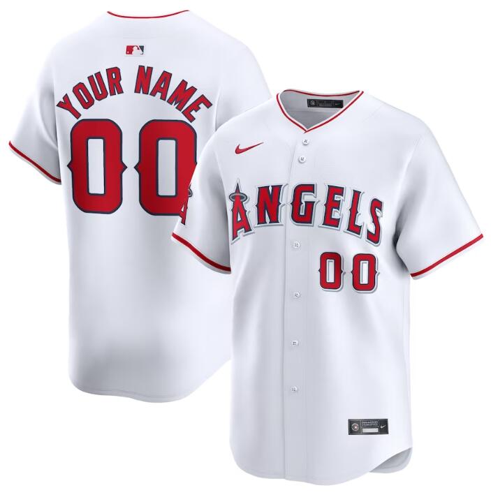 Men's Los Angeles Angels Customized White 2024 Home Limited Stitched Baseball Jersey