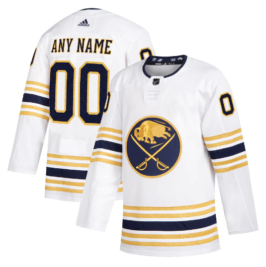 Men's Buffalo Sabres Custom White Stitched Jersey