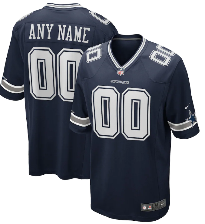 Men's Dallas Cowboys Customized Navy Stitched Jersey