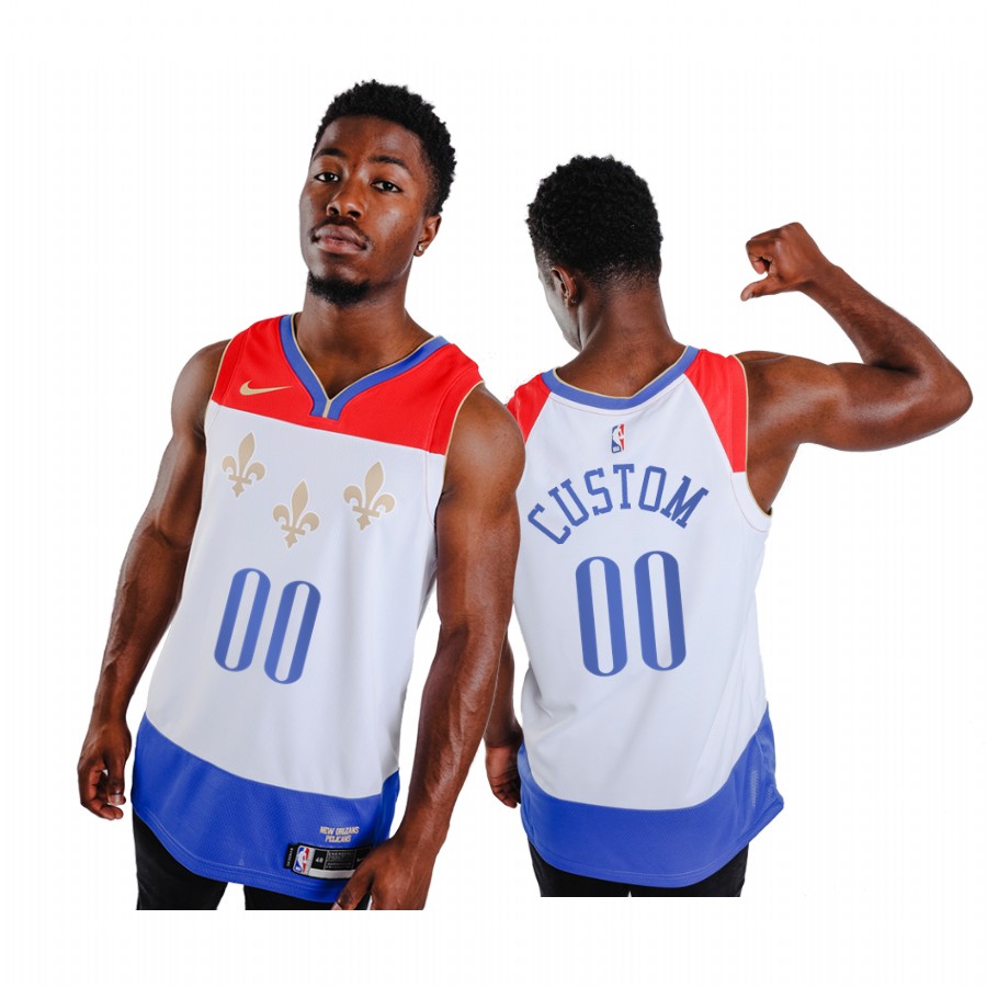 Men's New Orleans Pelicans 2020 White City Edition Customized Stitched NBA Jersey