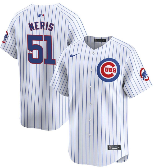 Men's Chicago Cubs #51 Héctor Neris White 2024 Home Limited Stitched Baseball Jersey