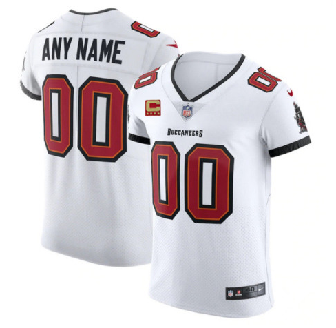 Men's Tampa Bay Buccaneers Customized 2020 White With C Patch Vapor Elite Untouchable Stitched Jersey