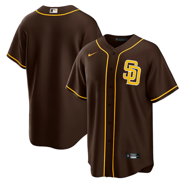 Men's San Diego Padres Customized Brown Stitched Jersey