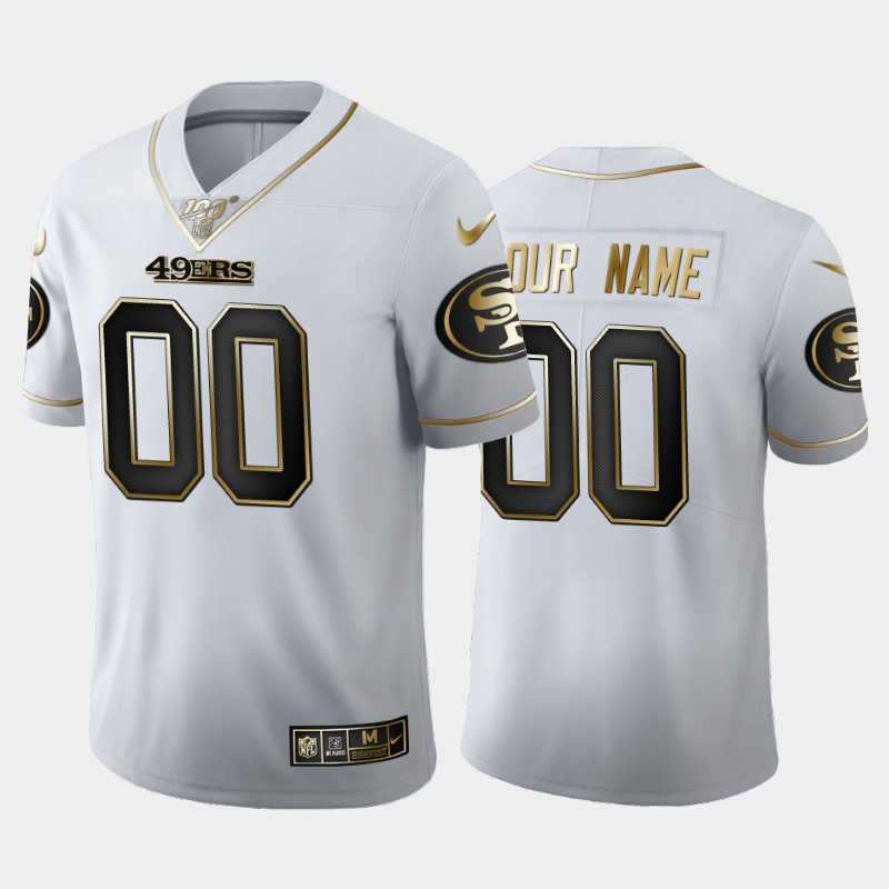 Men's San Francisco 49ers Customized 100th Season Golden Edition Vapor Limited Stitched Jersey