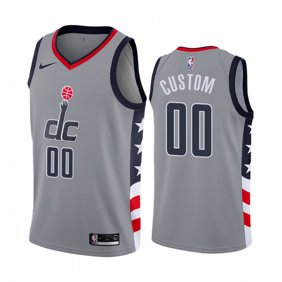Men's Washington Wizards 2020 Grey City Edition Customized Stitched NBA Jersey