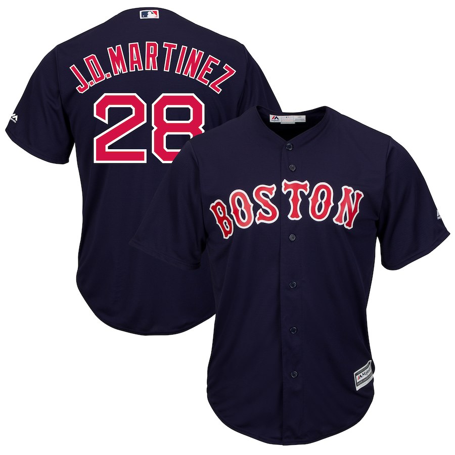 Men's Boston Red Sox #28 J.D. Martinez Majestic Navy Alternate Cool Base Player Stitched MLB Jersey