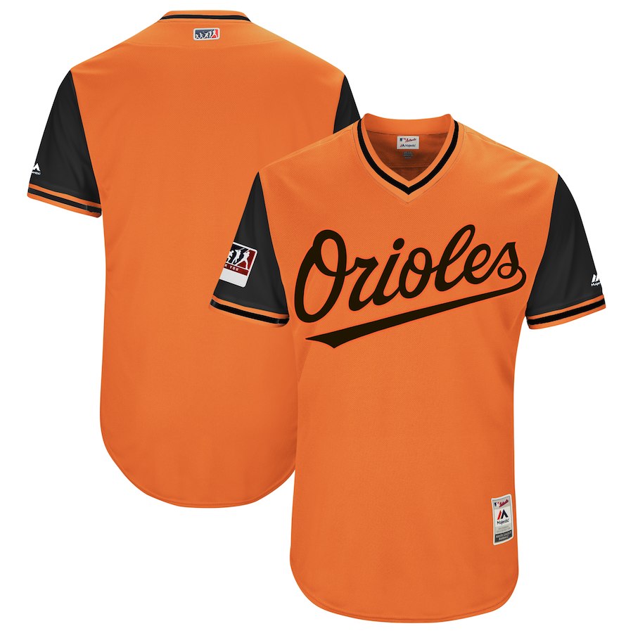 Men's Baltimore Orioles Majestic Orange/Black 2018 Players' Weekend Team Stitched MLB Jersey