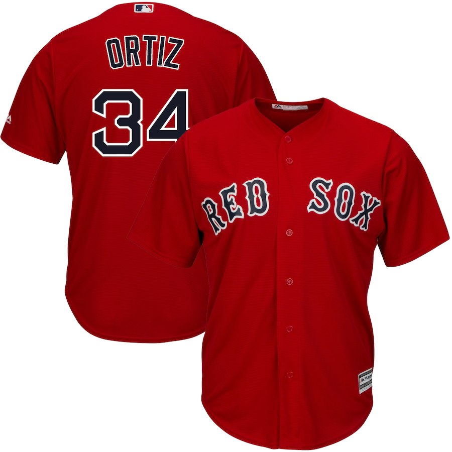 Men's Boston Red Sox #34 David Ortiz Majestic Scarlet Cool Base Player Stitched MLB Jersey