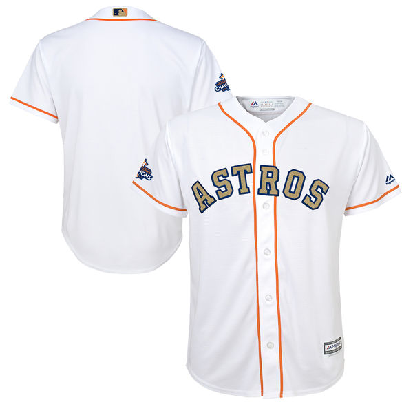 Men's Houston Astros Majestic White 2018 Gold Program Cool Base Team Stitched MLB Jersey