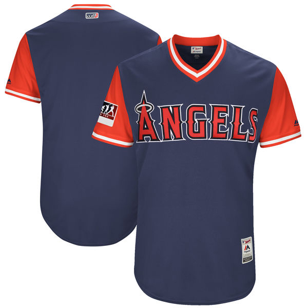 Men's Los Angeles Angels Majestic Navy/Red 2018 Players' Weekend Authentic Team Stitched MLB Jersey