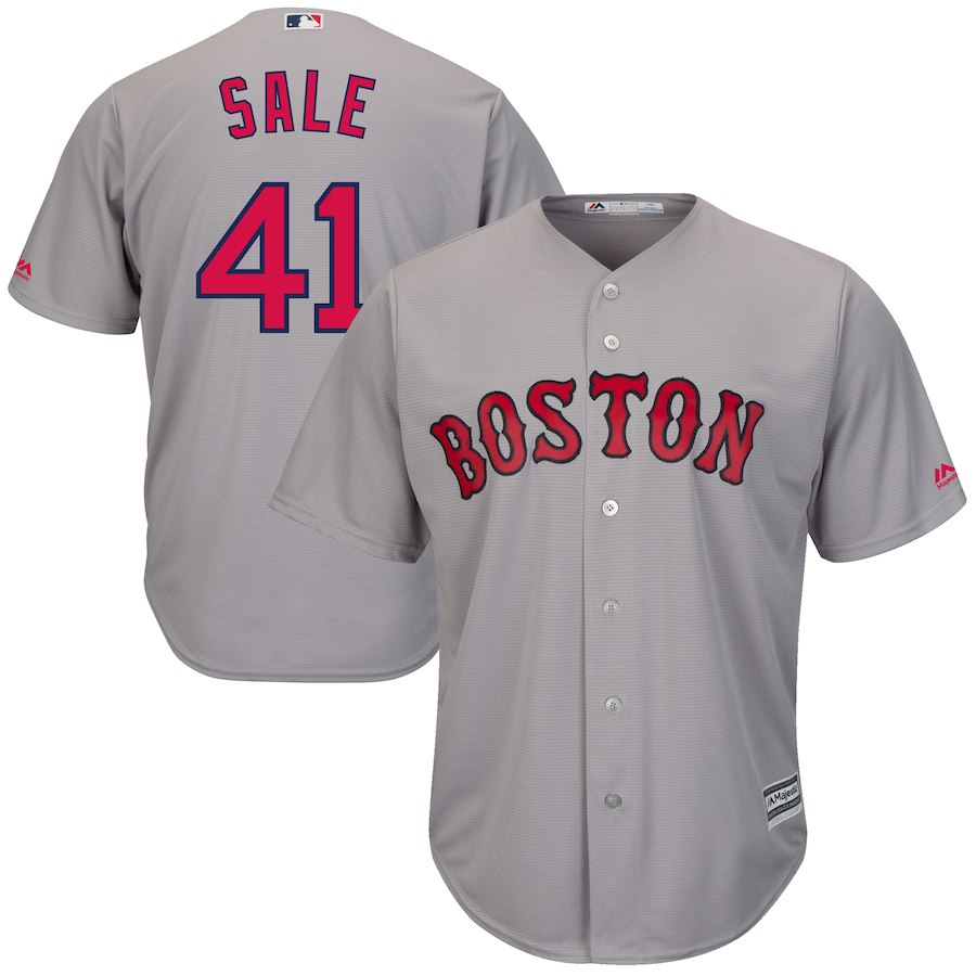 Men's Boston Red Sox #41 Chris Sale Majestic Gray Cool Base Player Stitched MLB Jersey