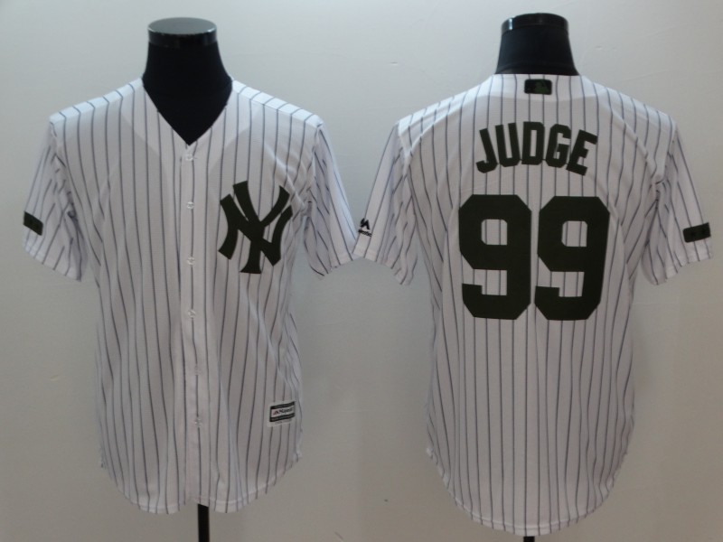 Men's New York Yankees #99 Aaron Judge White Olive Cool Base Stitched MLB Jersey