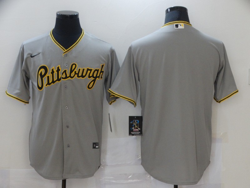 Men's Pittsburgh Pirates Blank Grey Cool Base Stitched Jersey