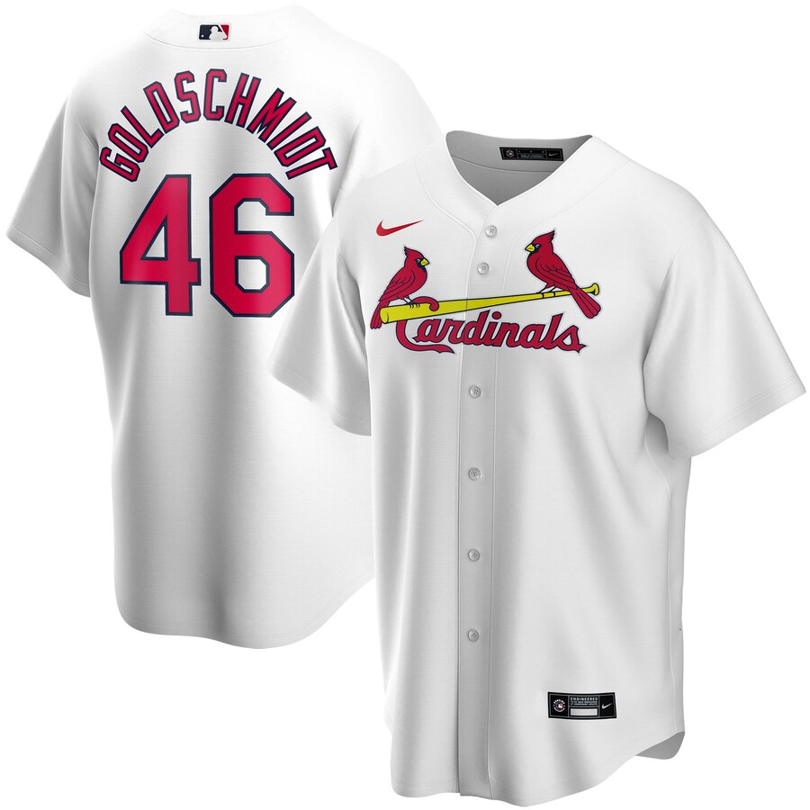 Men's St. Louis Cardinals #46 Paul Goldschmidt White 2020 Stitched MLB Jersey