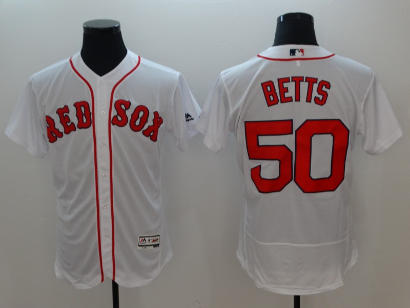 Men's Boston Red Sox #50 Mookie Betts White Flexbase Stitched MLB Jersey
