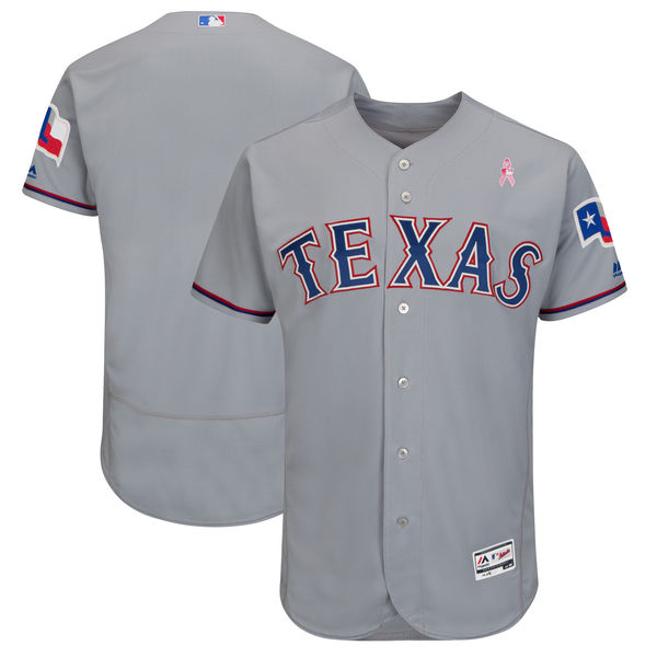 Men's Texas Rangers Gray 2018 Mother's Day Flexbase Stitched MLB Jersey
