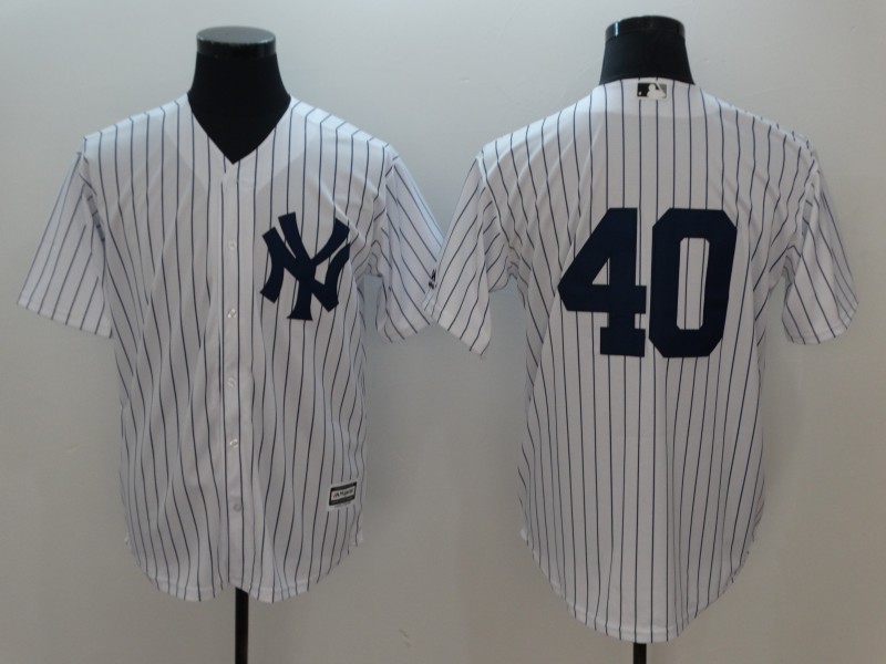 Men's MLB New York Yankees #40 Luis Severino White Flexbase Stitched Jersey