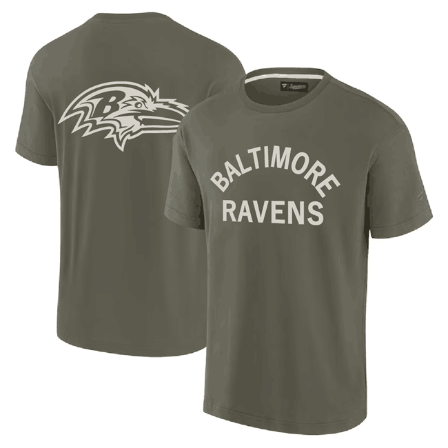 Men's Baltimore Ravens Olive Elements Super Soft Short Sleeve T-Shirt