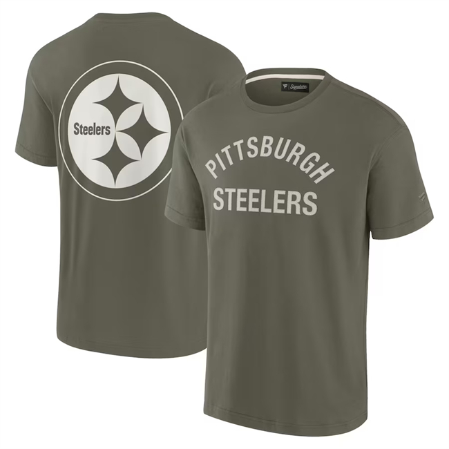 Men's Pittsburgh Steelers Olive Elements Super Soft Short Sleeve T-Shirt