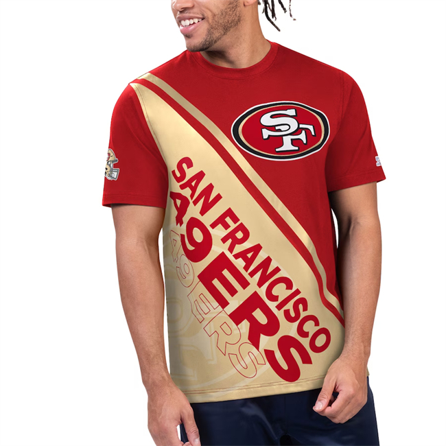 Men's San Francisco 49ers Scarlet/Gold Finish Line Extreme Graphic T-Shirt