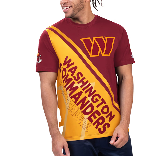 Men's Washington Commanders Burgundy/Gold Finish Line Extreme Graphic T-Shirt