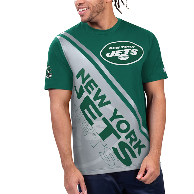 Men's New York Jets Green/White Finish Line Extreme Graphic T-Shirt