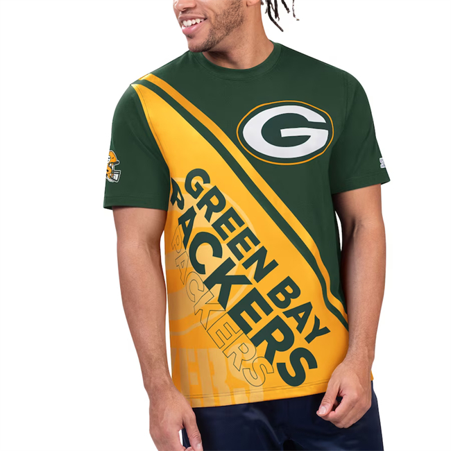 Men's Green Bay Packers Green/Gold Finish Line Extreme Graphic T-Shirt
