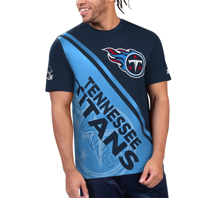 Men's Tennessee Titans Navy/Light Blue Finish Line Extreme Graphic T-Shirt
