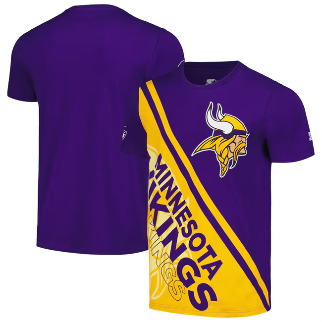Men's Minnesota Vikings Purple/Gold Finish Line Extreme Graphic T-Shirt