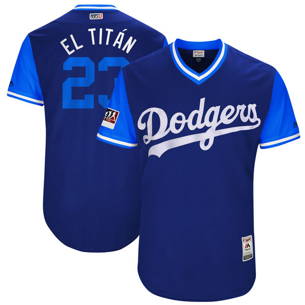 Men's Los Angeles Dodgers #23 Adrian Gonzale "El Titan" Majestic Royal Players Weekend Authentic Stitched MLB Jersey