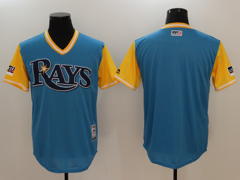 Men's Tampa Bay Rays Majestic Royal/Light Yellow 2018 Players' Weekend Team Stitched MLB Jersey
