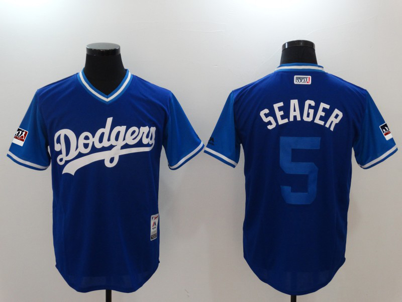 Men's Los Angeles Dodgers #5 Corey Seager "Seager" Majestic Royal Players Weekend Authentic Stitched MLB Jersey