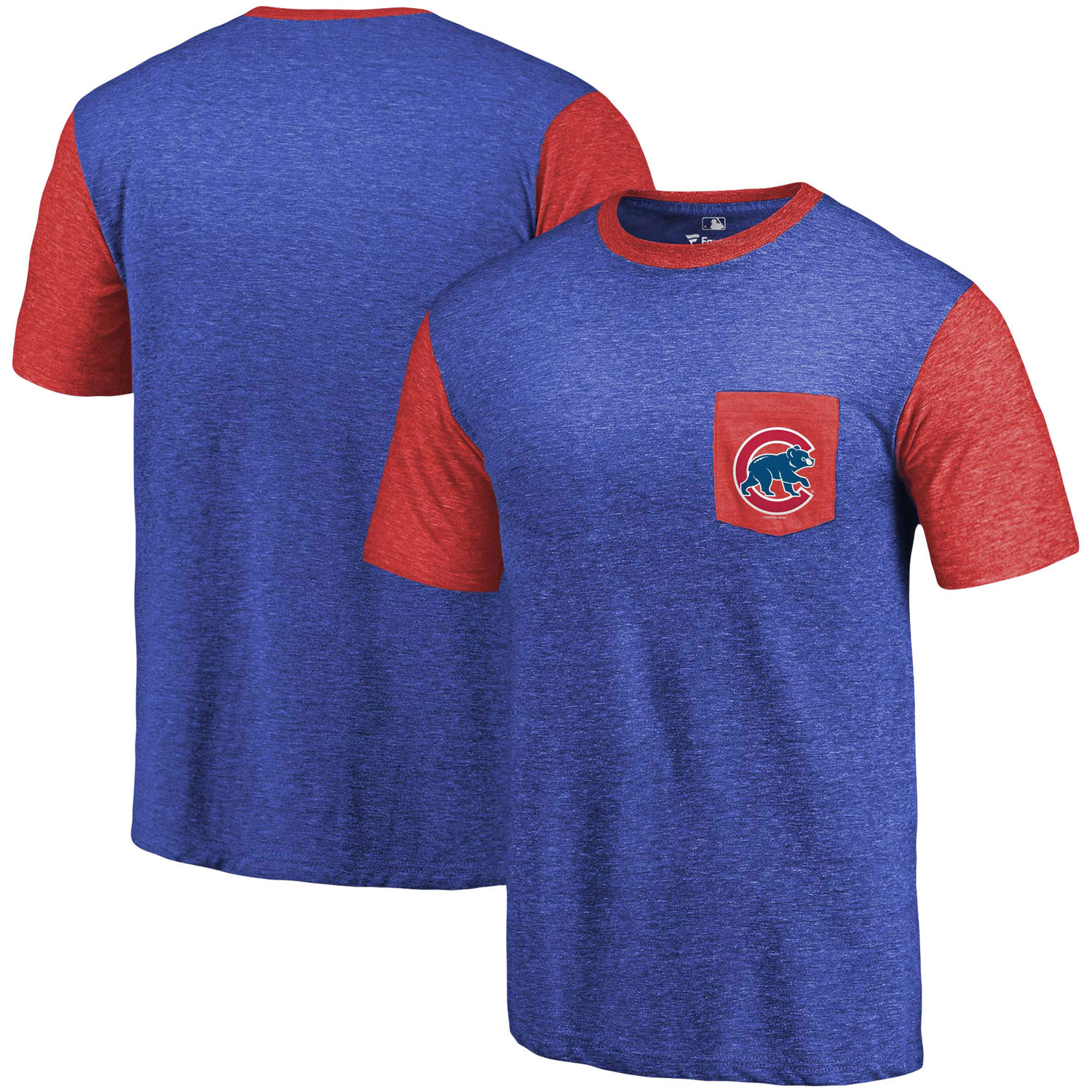 Men's Chicago Cubs Fanatics Branded Royal-Red Refresh Pocket T-Shirt