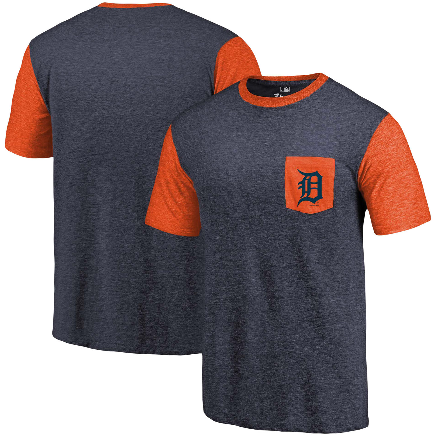 Men's Detroit Tigers Fanatics Branded Navy-Orange Refresh Pocket T-Shirt