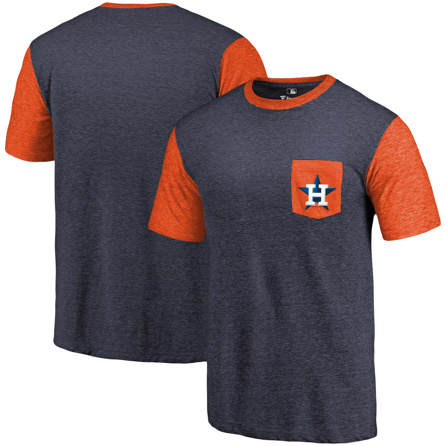 Men's Houston Astros Fanatics Branded Navy-Orange Refresh Pocket T-Shirt