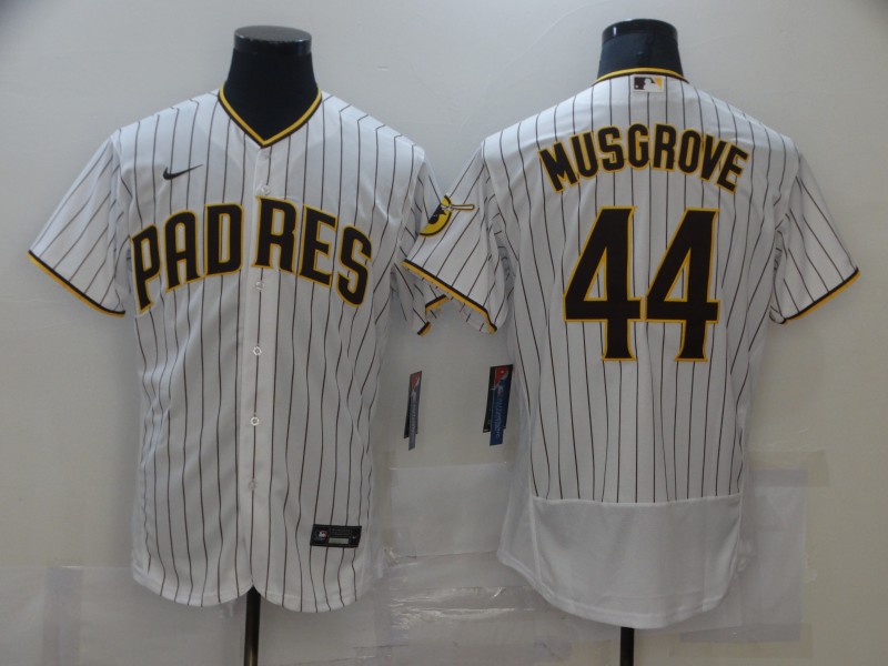 Men's San Diego Padres #44 Joe Musgrove White Flex Base Stitched Jersey