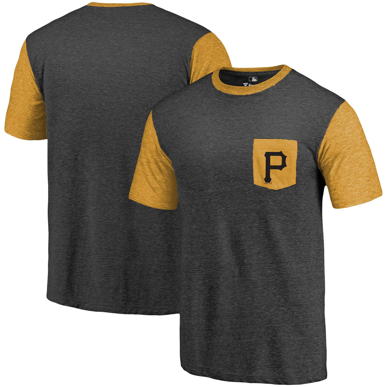 Men's Pittsburgh Pirates Fanatics Branded Black-Gold Refresh Pocket T-Shirt