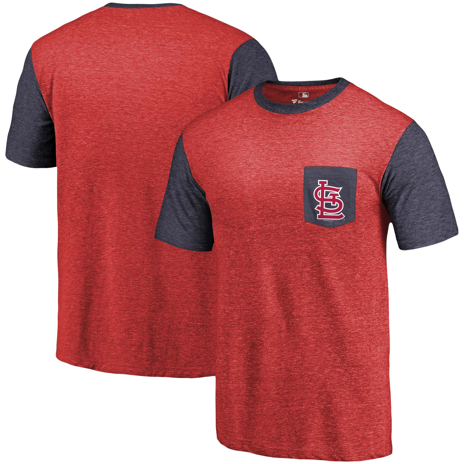 Men's St. Louis Cardinals Fanatics Branded Red-Navy Refresh Pocket T-Shirt