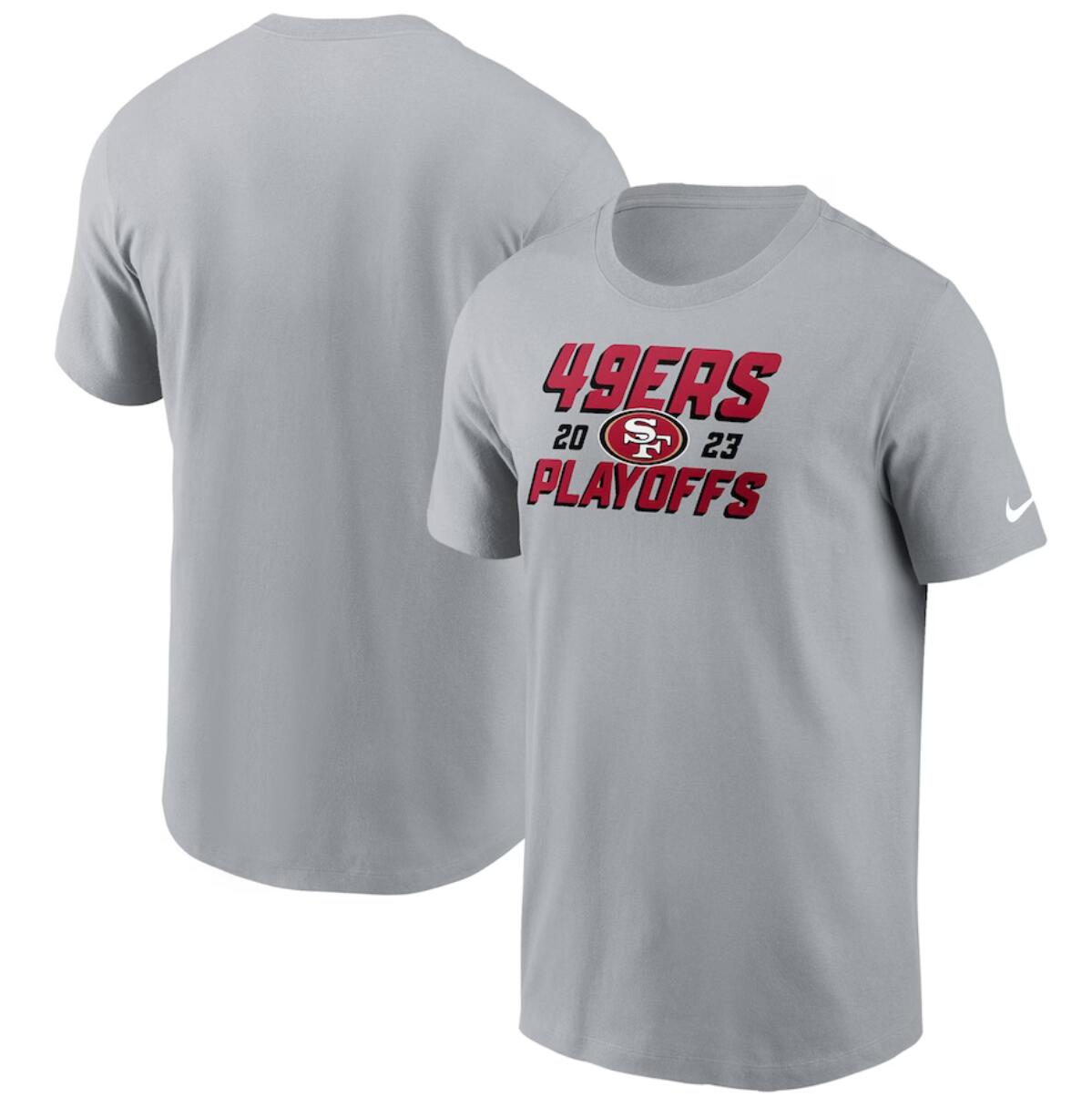 Men's San Francisco 49ers Gray 2023 NFL Playoffs Iconic T-Shirt