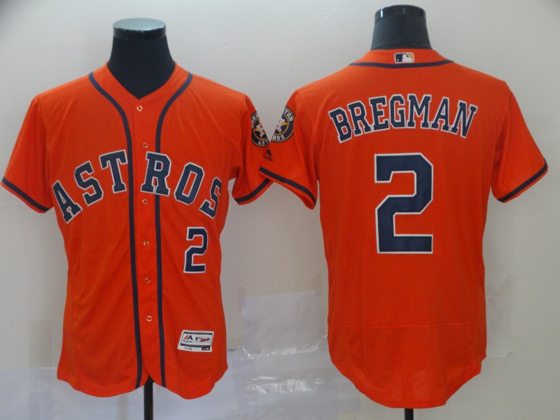 Men's Houston Astros #2 Alex Bregman Orange Flex Base Stitched MLB Jersey