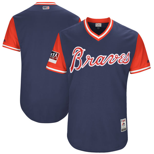 Men's Atlanta Braves Majestic Navy/Red 2018 Players' Weekend Authentic Team Stitched MLB Jersey