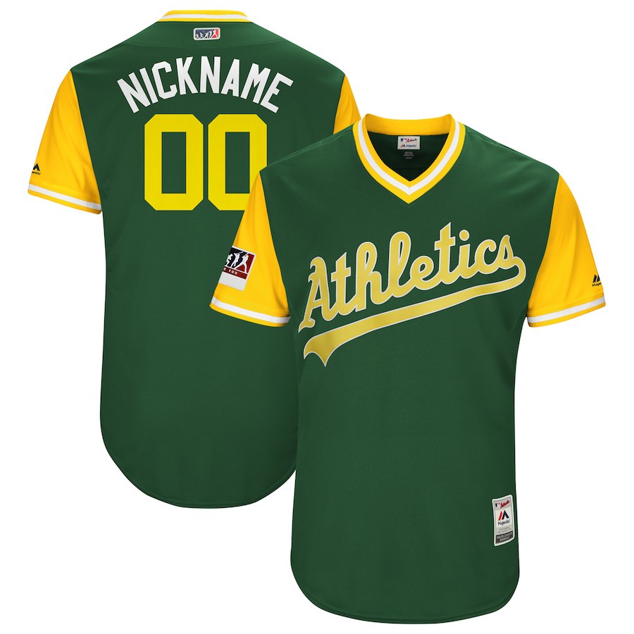 Men's Oakland Athletics Majestic Green 2018 Players' Weekend Flex Base Pick-A-Player Roster MLB Stitched Jersey