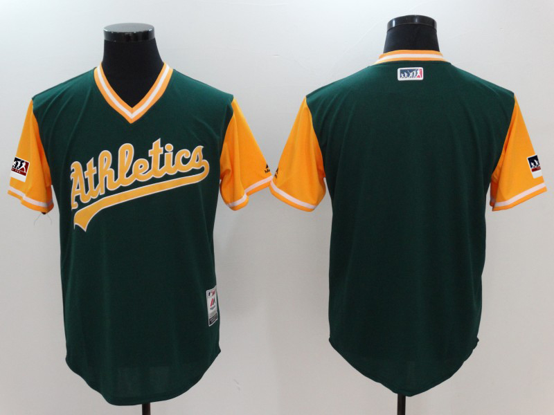 Men's Oakland Athletics Majestic Green/Yellow 2018 Players' Weekend Authentic Team MLB Stitched Jersey