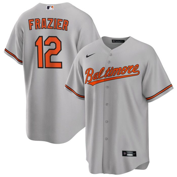 Men's Baltimore Orioles #12 Adam Frazier Grey Cool Base Stitched Jersey