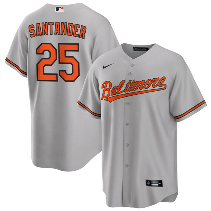 Men's Baltimore Orioles #25 Anthony Santander Grey Cool Base Stitched Jersey