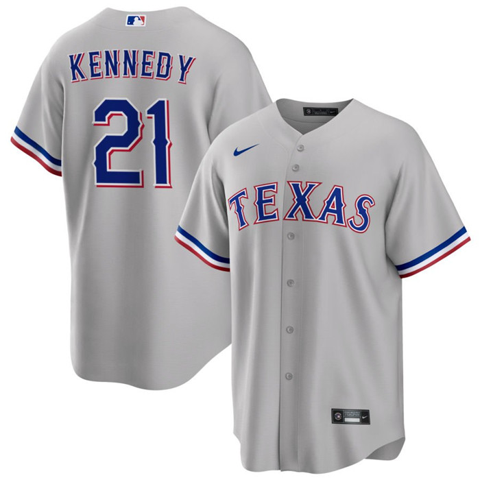 Men's Texas Rangers #21 Ian Kennedy Grey Cool Base Stitched Baseball Jersey