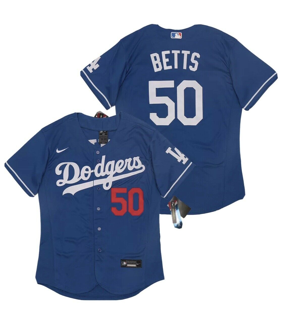 Men's Los Angeles Dodgers #50 Mookie Betts Blue Flex Base Stitched Jersey