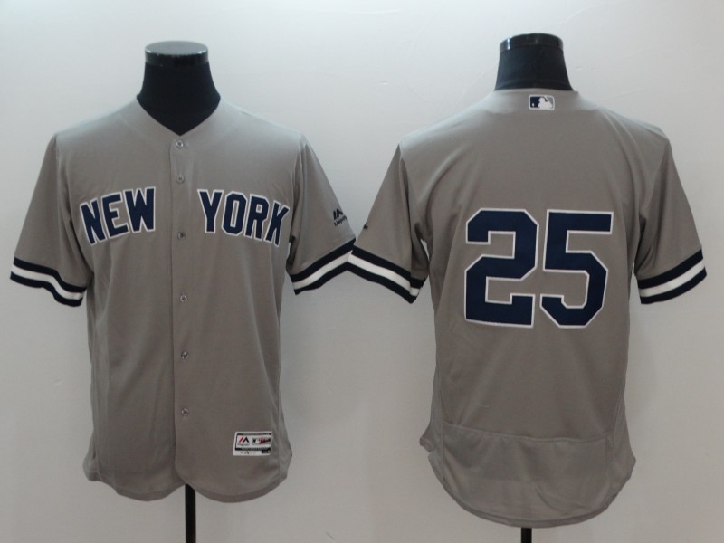 Men's New York Yankees #25 Gleyber Torres Gray Flex base Jersey