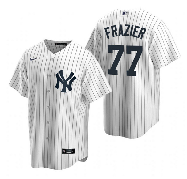 Men's New York Yankees #77 Clint Frazier White Cool Base Stitched Jersey